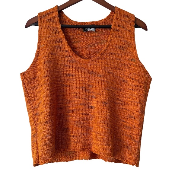 Basel Tops - Basel women’s knit vintage cropped burnt orange scoop neck tank Size Large
